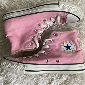 Pink and white authentic converse